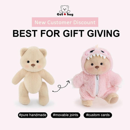 Dinosaur Teddy Bear | Handmade Jointed Teddy Bear Gift
